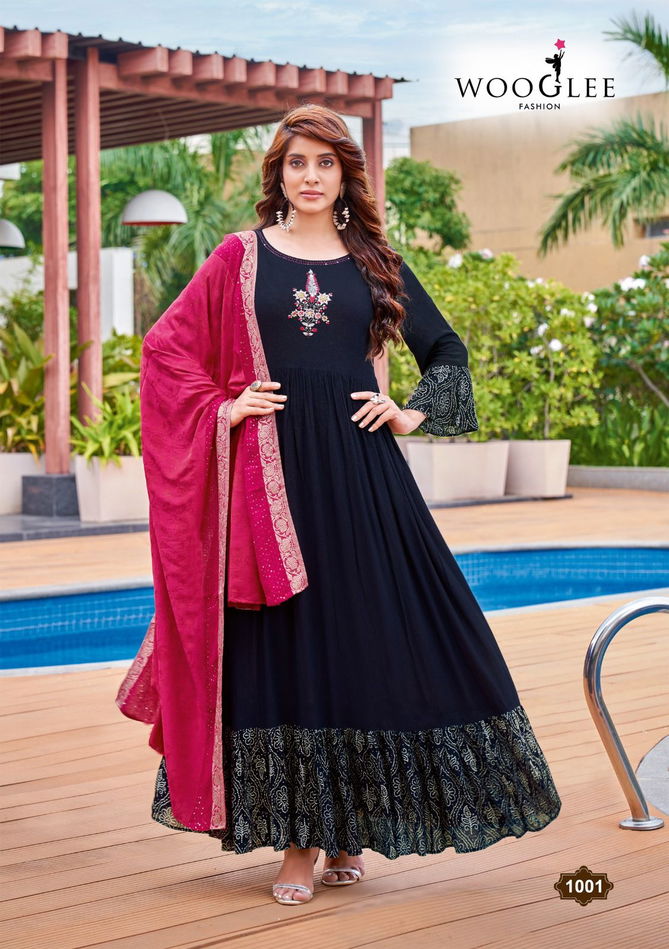 Wooglee Aaradhya Wholesale Anarkali Long Kurti With Dupatta